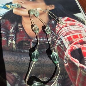 🆕️Elegante Liquid  Sterling SILVER & FLUORITE Beaded Necklace